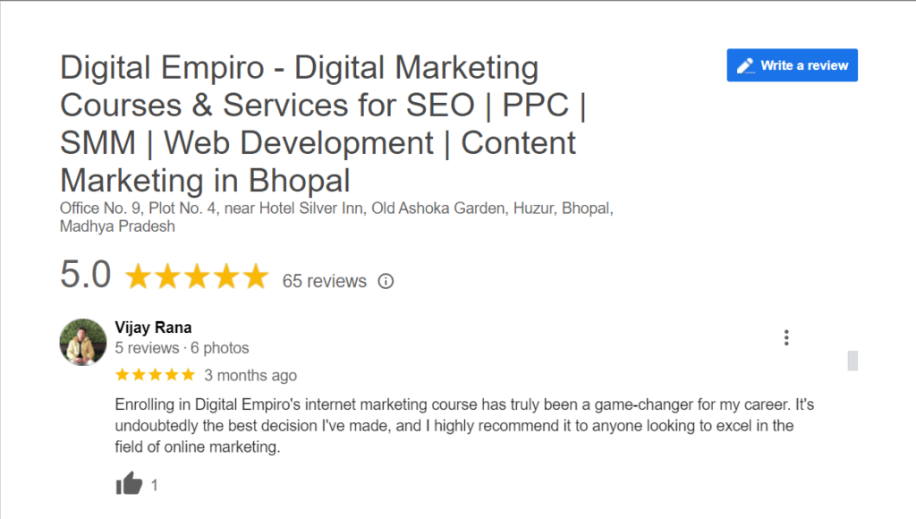 digital marketing course in Bhopal 